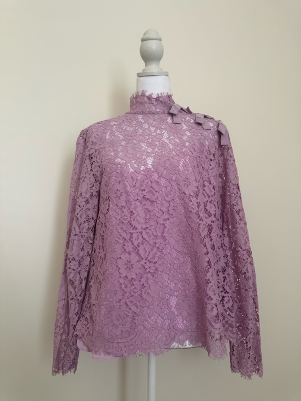 J. Crew Lavender Lace High-Neck Blouse NWT size 10